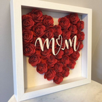 Box Frame with  Heart Roses