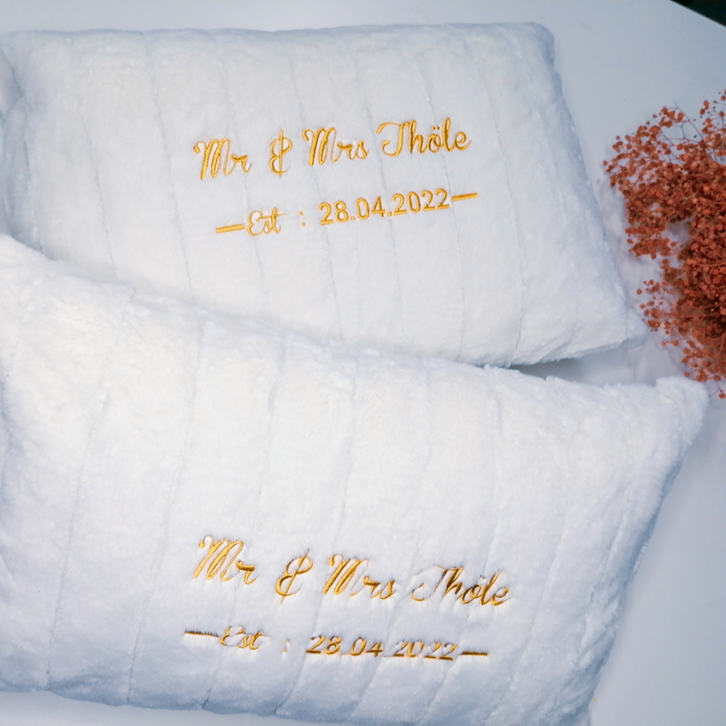 Mr & Mrs Wedding Personalised Scatter Cushions : Fluffy