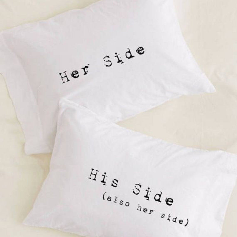 Personalised his and hers standard pillow cases Adore Gifts