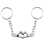 Magnetic Heart Palm-shaped Couple Keychain set